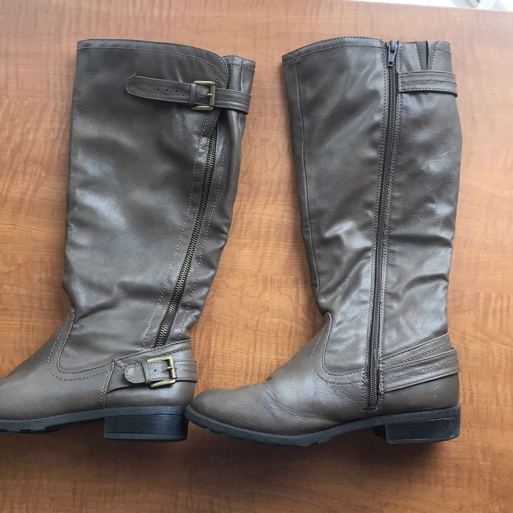 Taupe tall boots